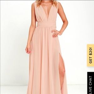 Lulu’s Heavenly Hues Blush Maxi Dress